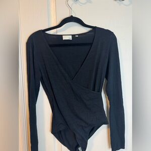 Wilfred Black Wrap Bodysuit